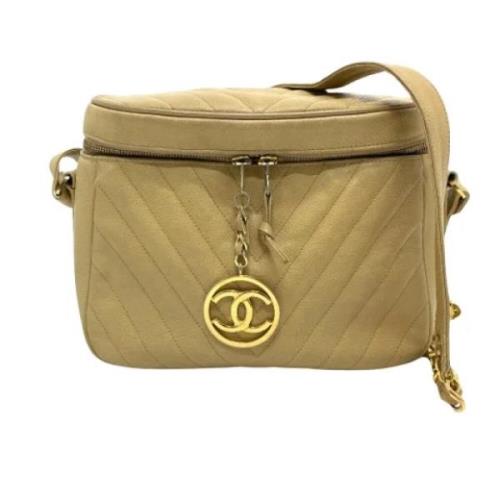 Pre-owned Leather chanel-bags Chanel Vintage , Beige , Dames