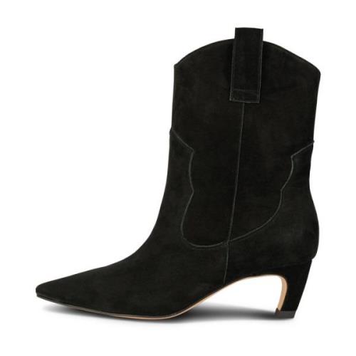 Wilde Western-geïnspireerde Suède Laarzen Shoe the Bear , Black , Dame...