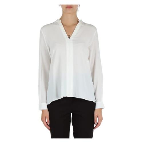 Zijden en viscose V-hals blouse Emme DI Marella , White , Dames