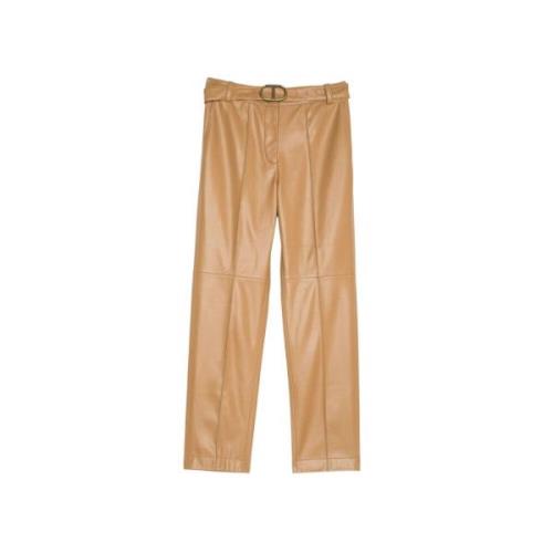 Straight Leg Pants Twinset , Brown , Dames