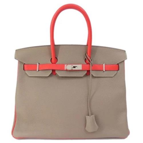 Pre-owned Leather handbags Hermès Vintage , Gray , Dames