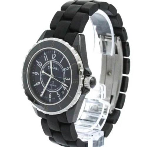 Pre-owned Stainless Steel watches Chanel Vintage , Black , Heren