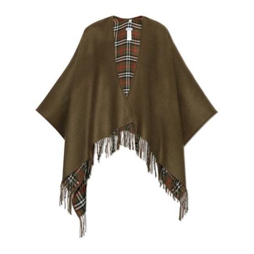 Wollen Poncho Burberry , Green , Dames