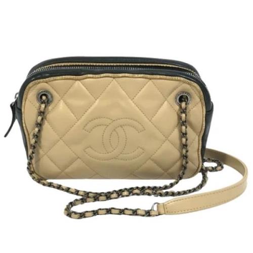 Pre-owned Leather chanel-bags Chanel Vintage , Beige , Dames