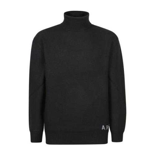 Zwarte Sweatshirt Aw24 Herenmode A.p.c. , Black , Heren