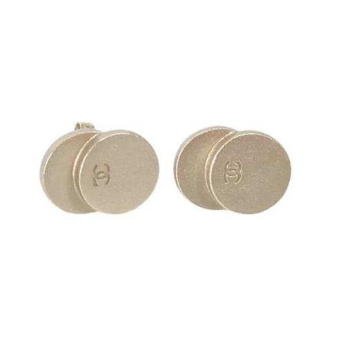 Pre-owned Metal earrings Chanel Vintage , Gray , Dames