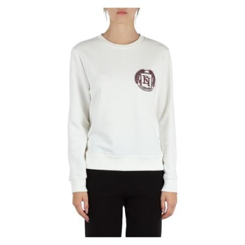 Geborduurde katoenen sweatshirt met geribbelde details Elisabetta Fran...