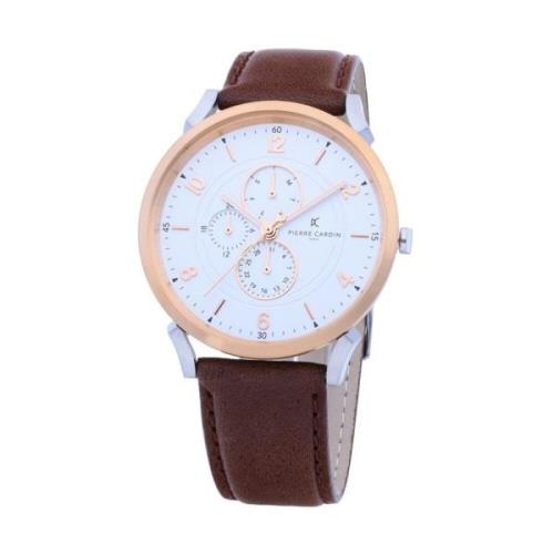 Bruin Herenmode Analoog Horloge Pierre Cardin , Brown , Heren