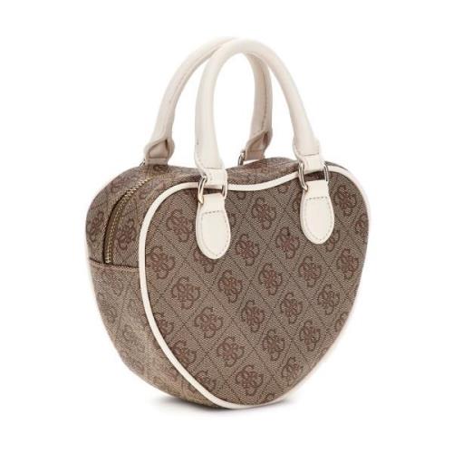 Hart Logo 4G All Over Tas Guess , Brown , Dames