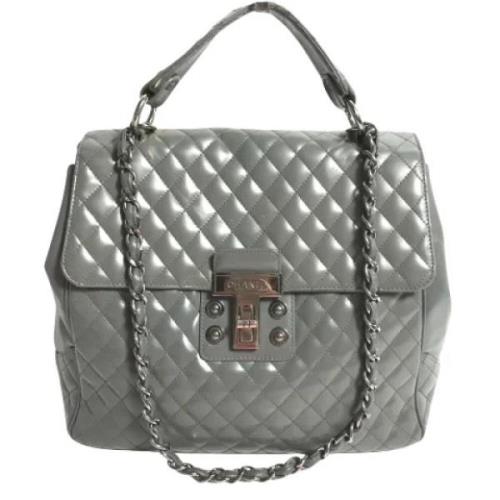 Pre-owned Leather chanel-bags Chanel Vintage , Gray , Dames