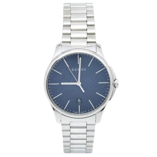 Pre-owned Stainless Steel watches Gucci Vintage , Blue , Heren