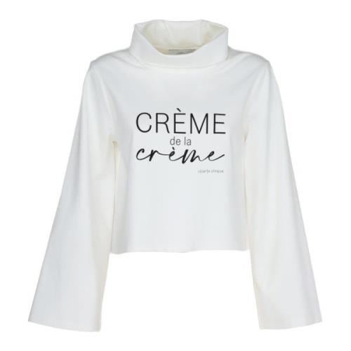 Logo Cropped Viscose T-shirt Vicario Cinque , White , Dames