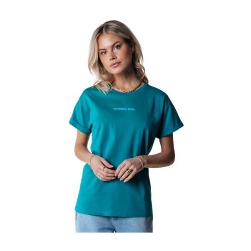 Uni Logo Boxy Tee Colourful Rebel , Green , Dames