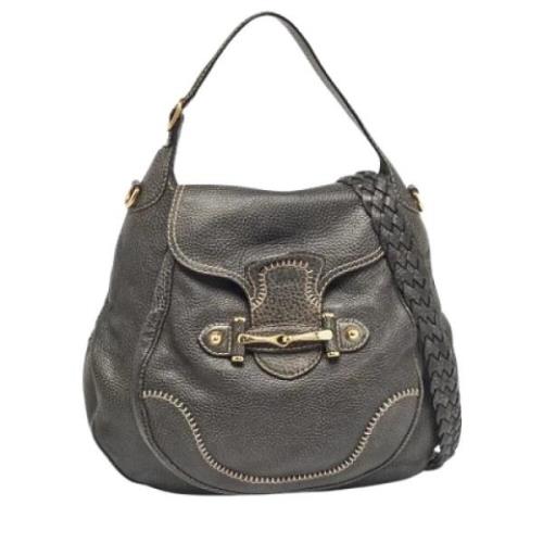 Pre-owned Leather handbags Gucci Vintage , Gray , Dames