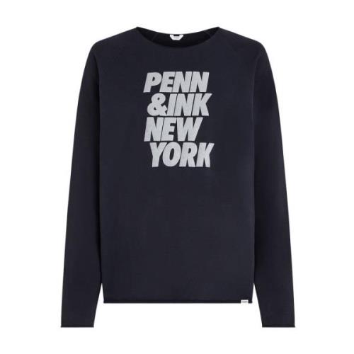 Sweater Print Stijlvolle Sweatshirt Penn&Ink N.Y , Black , Dames