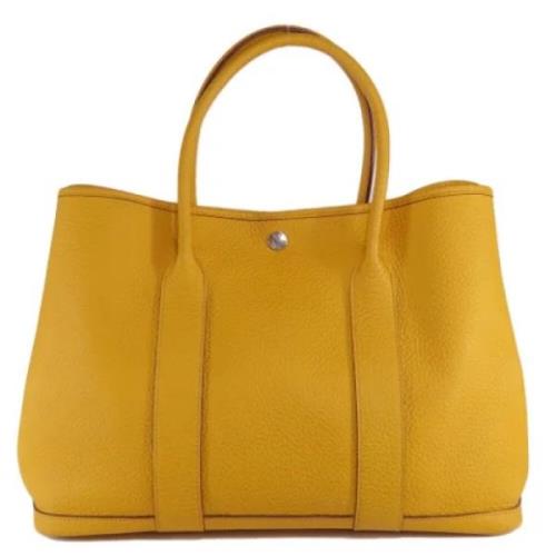 Pre-owned Leather totes Hermès Vintage , Yellow , Dames