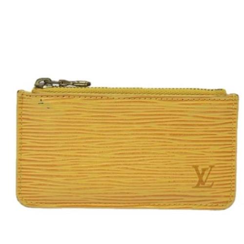 Pre-owned Leather wallets Louis Vuitton Vintage , Yellow , Dames