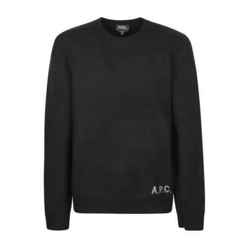 Zwarte Sweatshirt Aw24 Herenmode A.p.c. , Black , Heren