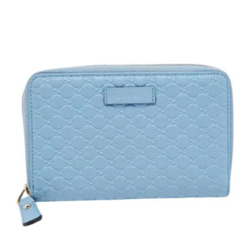 Pre-owned Leather wallets Gucci Vintage , Blue , Dames