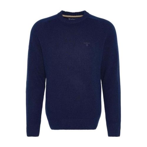 Navy Crew Neck Jumper Barbour , Blue , Heren