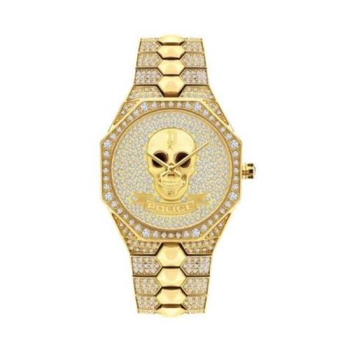 Gouden Damesmode Horloge Police , Yellow , Dames