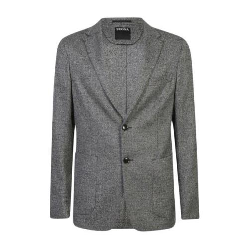 Zwarte herenouterwear Aw24 Ermenegildo Zegna , Gray , Heren