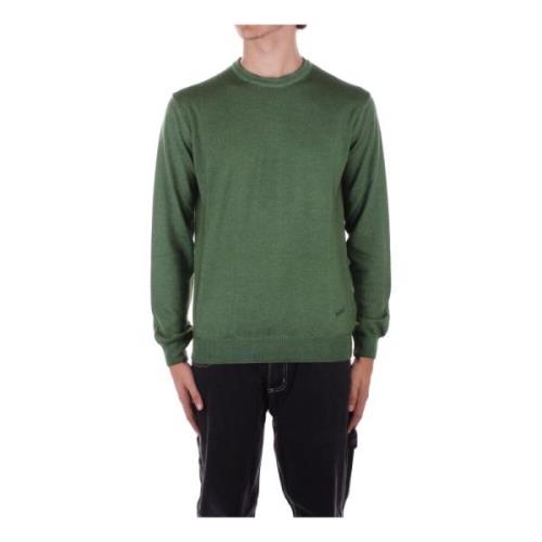 Groene Logo Front Sweater Woolrich , Green , Heren