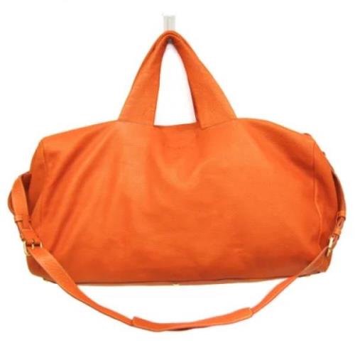 Pre-owned Leather travel-bags Prada Vintage , Orange , Dames