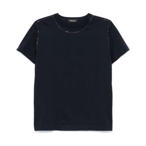 Blauw Jersey Crew Neck T-shirt Fabiana Filippi , Blue , Dames