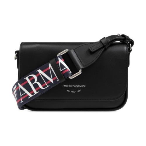 Schoudertas met logo Emporio Armani , Black , Dames