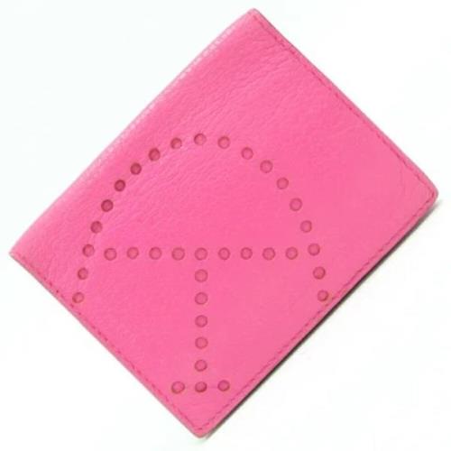 Pre-owned Leather wallets Hermès Vintage , Pink , Dames