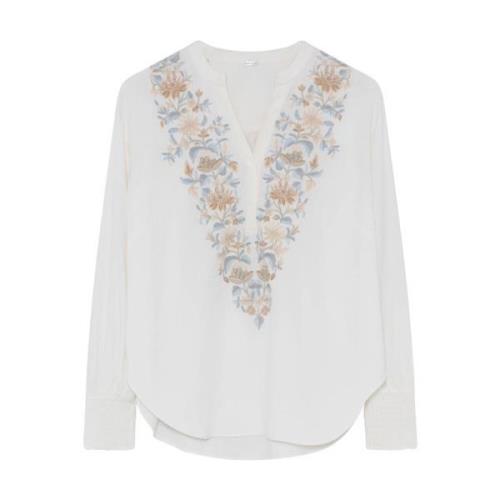 Carmen Blouse Lange Mouw Stijlvol Gustav , White , Dames