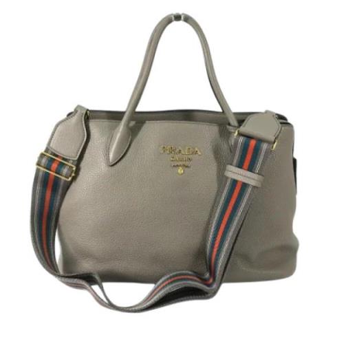 Pre-owned Leather totes Prada Vintage , Gray , Dames