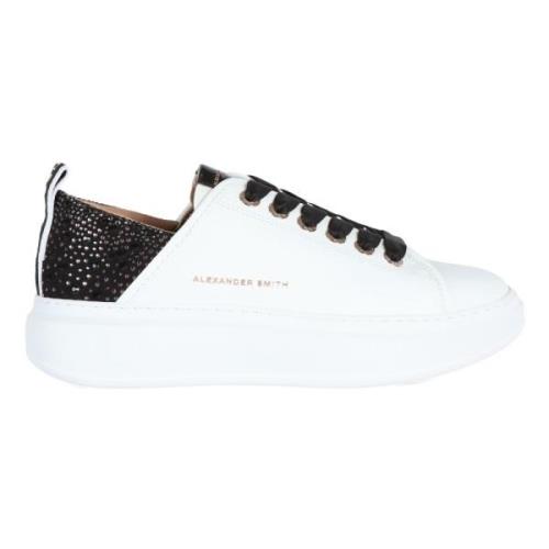 Leren Sneakers met Strass Versieringen Alexander Smith , White , Dames