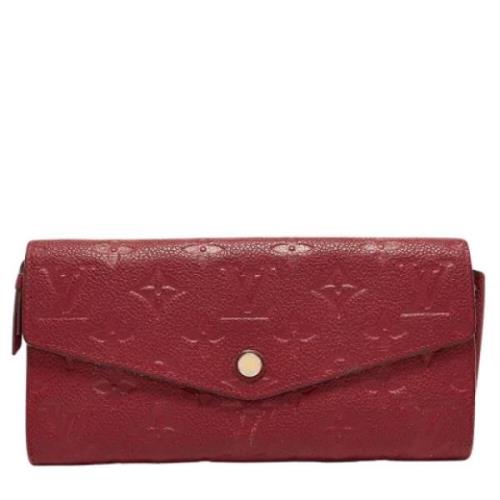 Pre-owned Leather wallets Louis Vuitton Vintage , Red , Dames