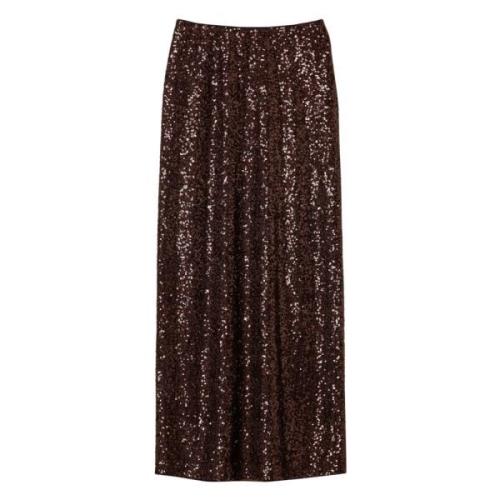 Midi Chocolade Rok Twinset , Brown , Dames