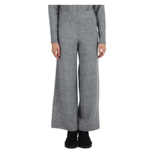 Elastische taille wolmix wijde broek Emme DI Marella , Gray , Dames