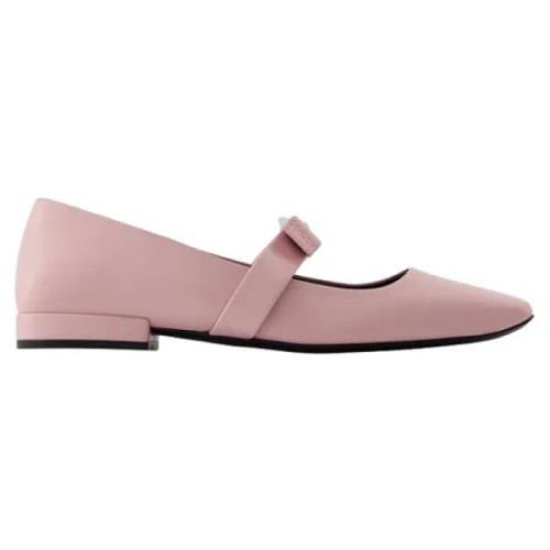 Leather flats Versace , Pink , Dames