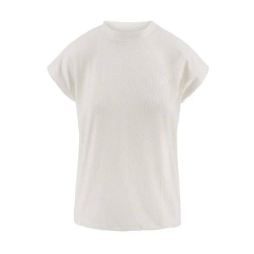 Schildpad Top met Structuur Zusss , White , Dames