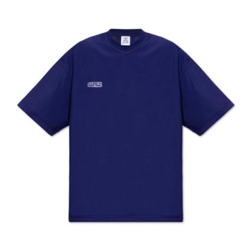 Logo T-shirt Vetements , Blue , Heren