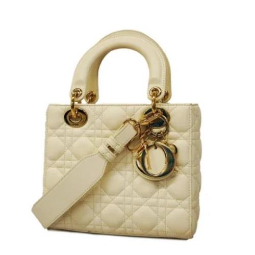 Pre-owned Leather handbags Dior Vintage , White , Dames