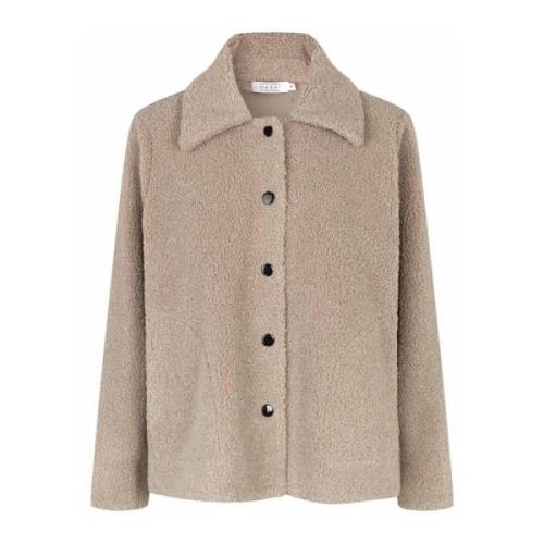 Teddy Kwaliteit Losvallende Jas Masai , Beige , Dames