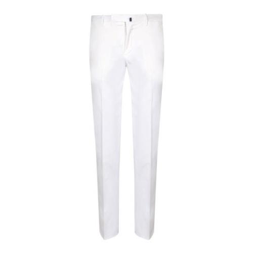 Witte Slim Fit Broek Incotex , White , Heren