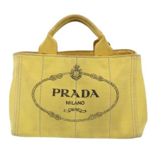 Pre-owned Canvas prada-bags Prada Vintage , Yellow , Dames