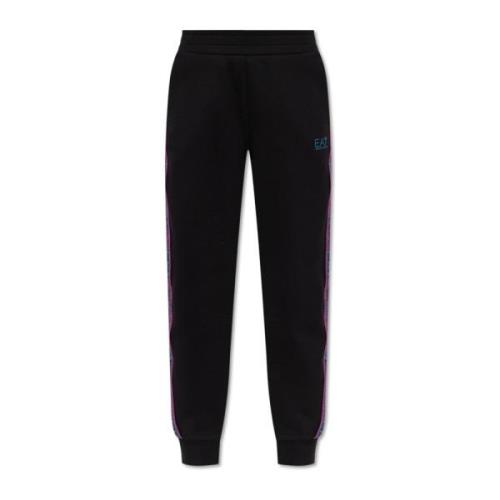 Sweatpants met logo Emporio Armani EA7 , Black , Dames