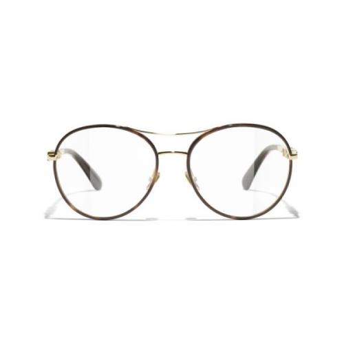 Gouden Metalen Frame C429 Bril Chanel , Gray , Dames