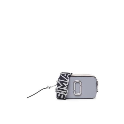 Grijze Leren Crossbody Tas met Logo Marc Jacobs , Gray , Dames