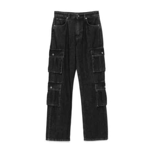 Zwarte Denim Cargo Jeans Dolce & Gabbana , Black , Dames