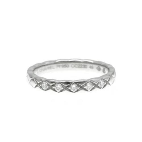 Pre-owned Platinum rings Chanel Vintage , Gray , Dames