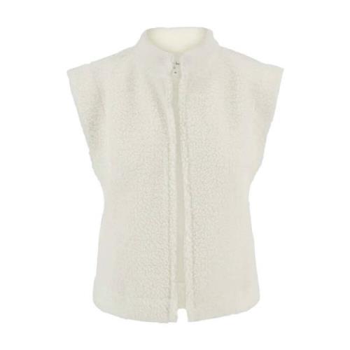 Teddy Gilet Vest Zusss , White , Dames